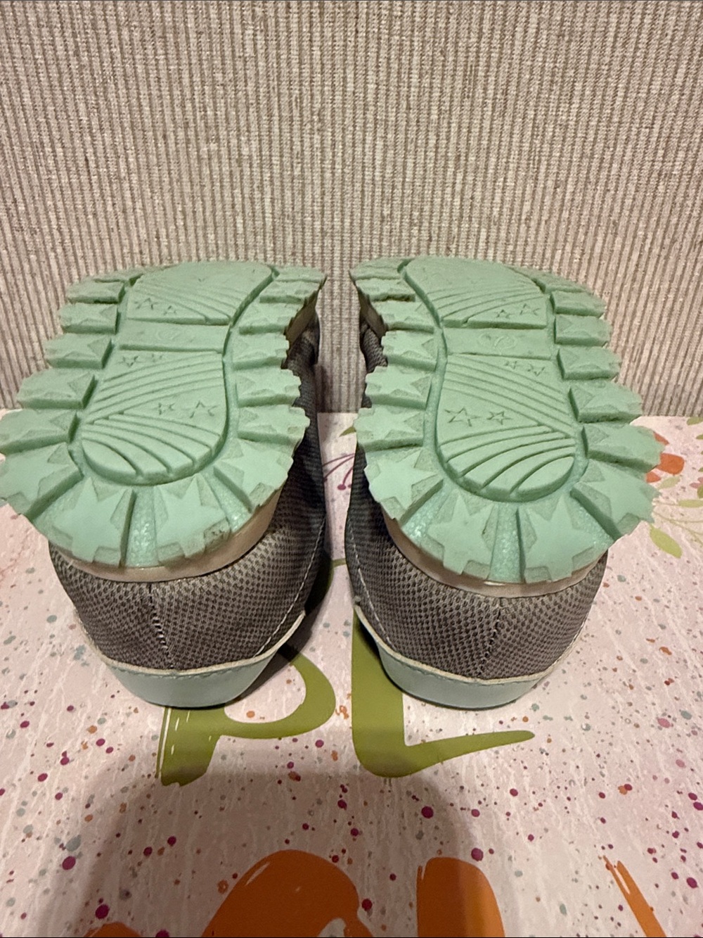 Carter’s Gray and Mint Slip-On Sneakers for Little Girls - Picture 5 of 6